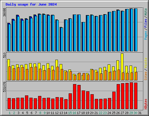 Daily usage for June 2024