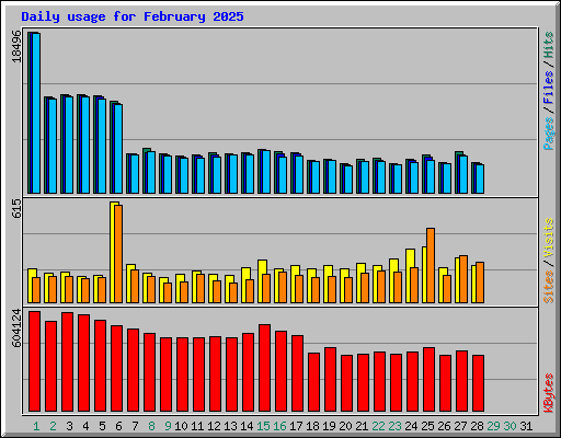 Daily usage for February 2025