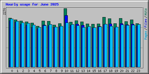 Hourly usage for June 2025